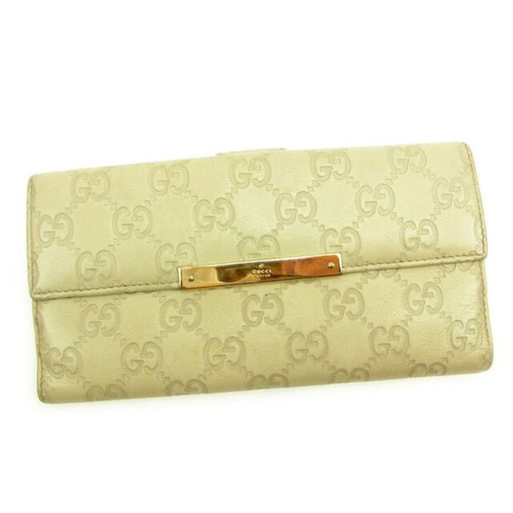 Gucci Wallet Purse Guccissima White Woman unisex Authentic Used - Picture 1 of 12